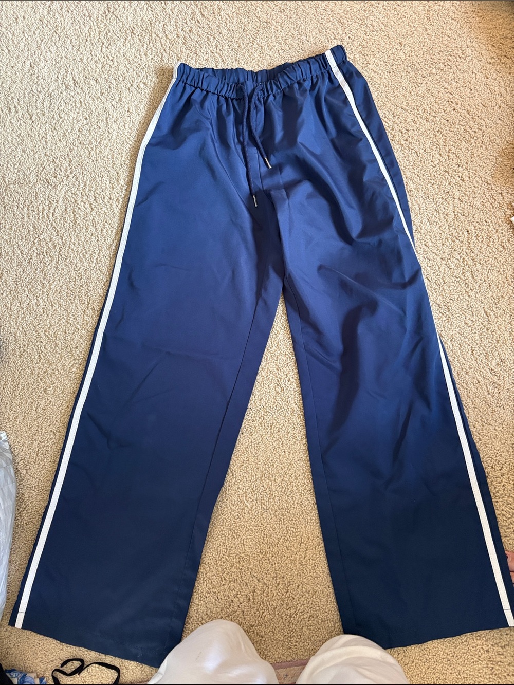 RSQ Navy Track Pants with White Side Stripes